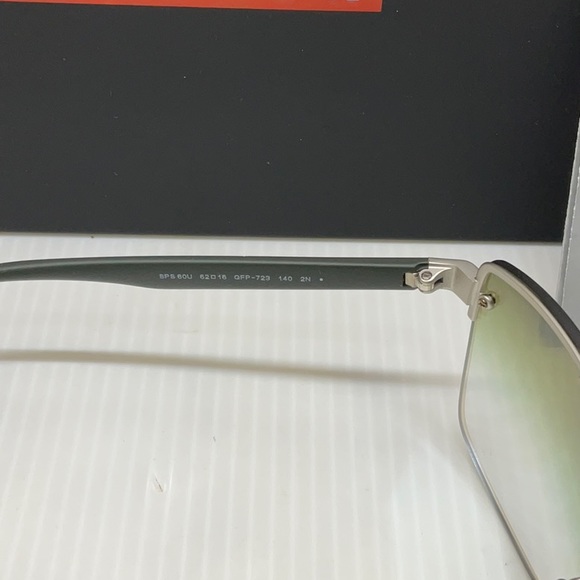 Prada men square sunglasses sps 60u green lenses made in Italy - Picture 3 of 7